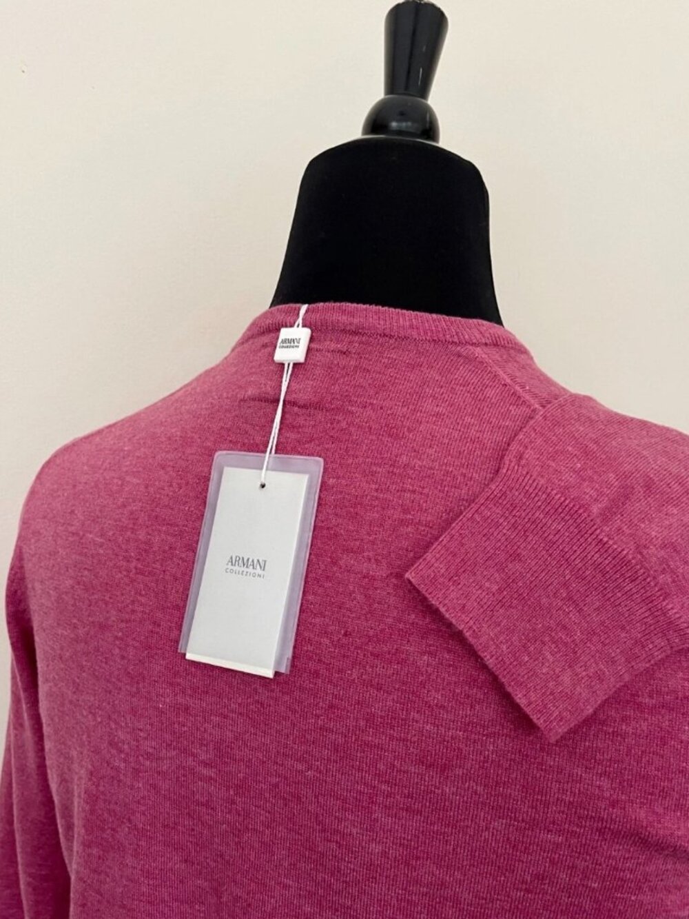 New Armani Collezioni V neck Pink Sweater XL size